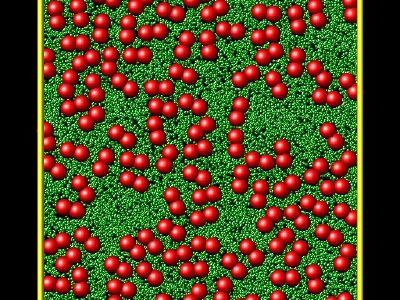 Rigid dimer particles for diffusion and viscosity