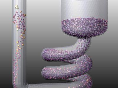 ULSPH example: Water flow through a complex geometry read from an STL file